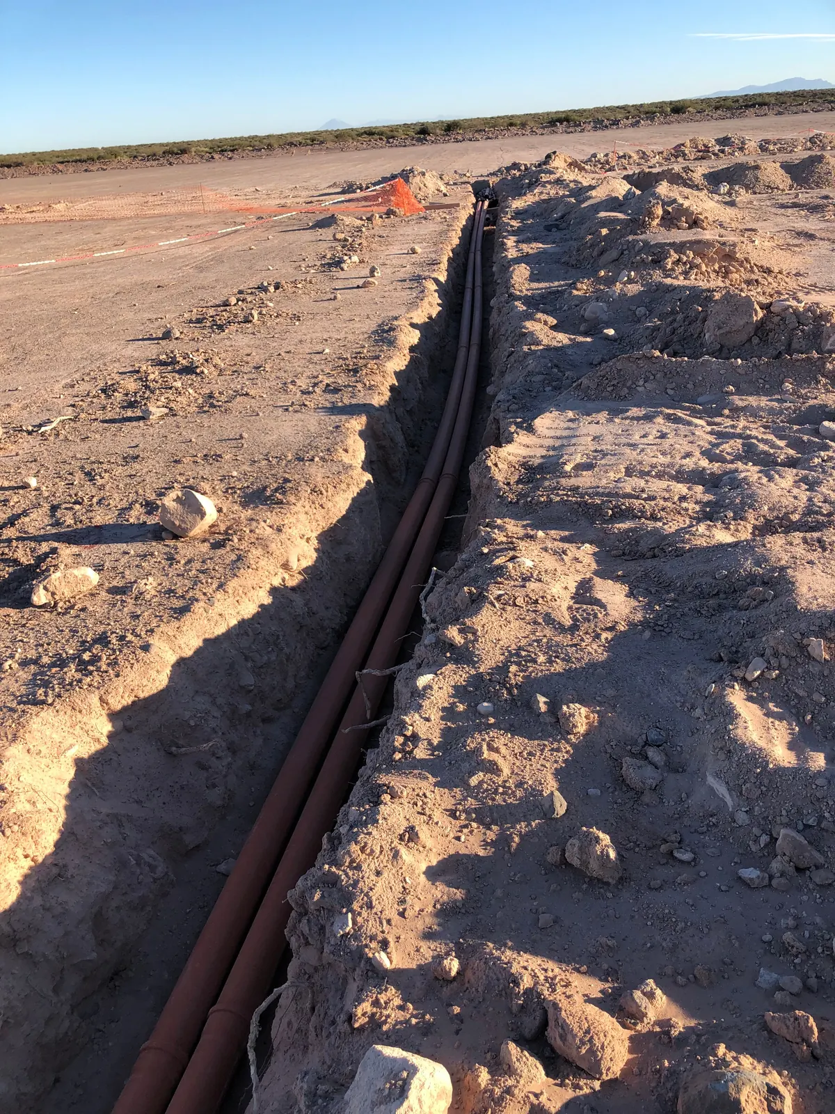 Instalación de tuberías en zanja