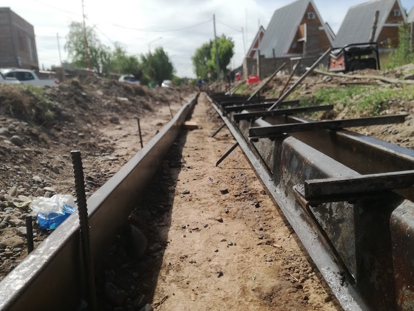 Construcción de vías de tren
