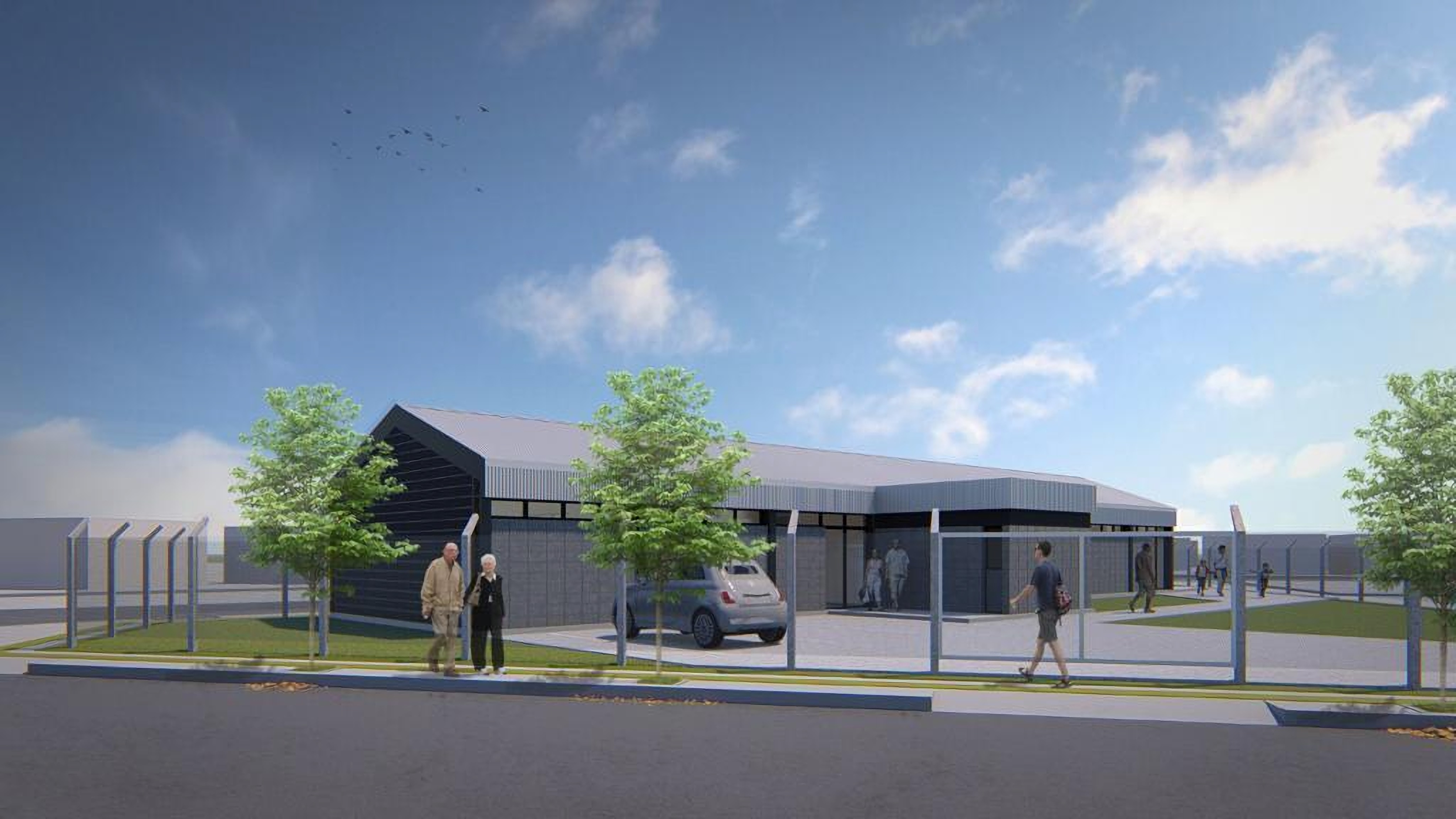 Render de edificio comercial