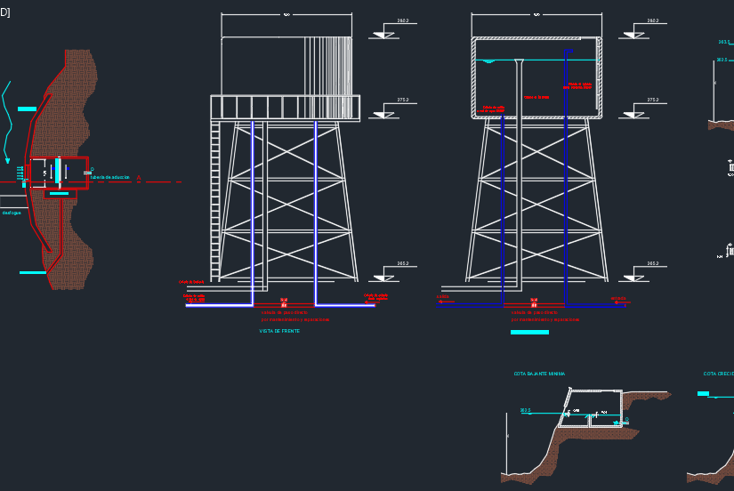 Planos técnicos de tanque elevado