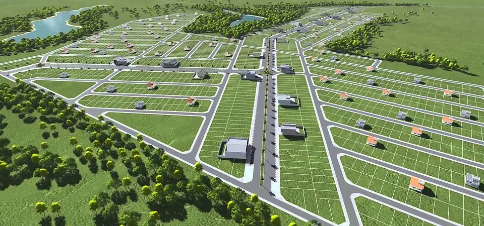 Vista aérea de proyecto de subdivisión